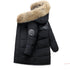 Children Winter Coat Snow Wear Kids Boy Outerwear Big Fur White Duck Down Long Style Zipper Solid Color Boy Jacket